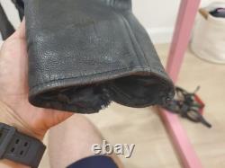 Vintage Polo Ralph Lauren Black Leather Motorcycle Jacket. Size Medium