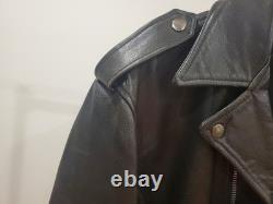 Vintage Polo Ralph Lauren Black Leather Motorcycle Jacket. Size Medium