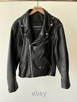 Vintage Protech Leather Apparel Jacket Men S Black Motorcycle Biker Heavyweight