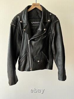 Vintage Protech Leather Apparel Jacket Men S Black Motorcycle Biker Heavyweight