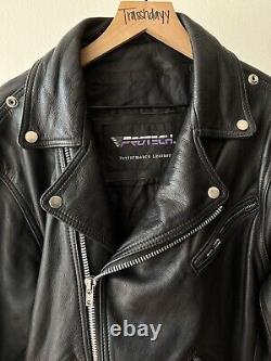 Vintage Protech Leather Apparel Jacket Men S Black Motorcycle Biker Heavyweight
