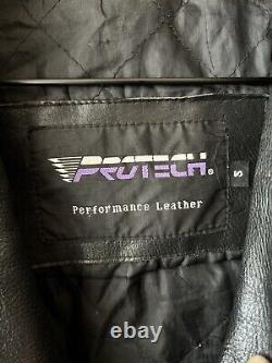 Vintage Protech Leather Apparel Jacket Men S Black Motorcycle Biker Heavyweight