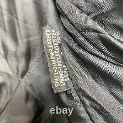 Vintage Protech Leather Apparel Motorcycle Jacket Men XS Black Biker Heavyweight