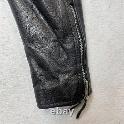 Vintage Protech Leather Apparel Motorcycle Jacket Men XS Black Biker Heavyweight