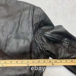 Vintage Protech Leather Apparel Motorcycle Jacket Men XS Black Biker Heavyweight