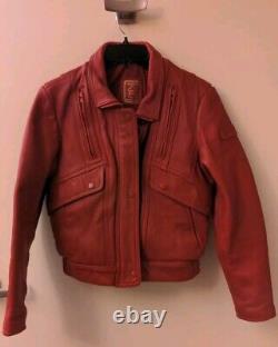 Vintage Red Leather Motorcycle Jacket Hein Gericke