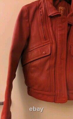 Vintage Red Leather Motorcycle Jacket Hein Gericke