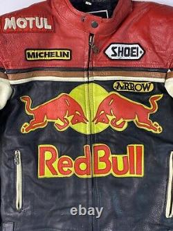 Vintage Redbull real leather racing jacket 90s USA nascar big logo
