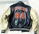 Vintage Redskins jacket varsity leather blue baseball bomber Letterman size L