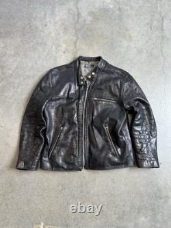 Vintage Reworked Polo Ralph Lauren Harley Davidson Leather Moto Biker Jacket