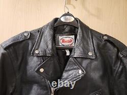 Vintage Route 66 Highway Leather Motorcycle Jacket Mens Size 44 EUC