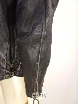 Vintage SAN DIEGO LEATHER Black Motorcycle Jacket USA MADE Size 52 LONG