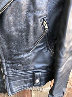 Vintage SAN DIEGO USA Mens Black Leather Motorcycle Biker Jacket 40