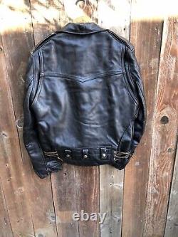 Vintage SAN DIEGO USA Mens Black Leather Motorcycle Biker Jacket 40