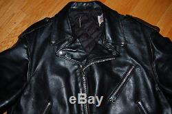 Vintage SCHOTT NYC 418 Leather Motorcycle Jacket TALON Size 48