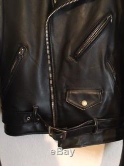 Vintage SCHOTT PERFECTO 118 NYC USA Black Leather Motorcycle Jacket Size 36