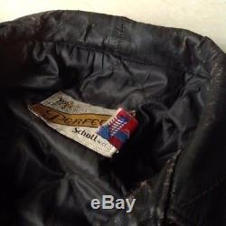 Vintage SCHOTT PERFECTO 118 destroyed biker leather jacket size 44