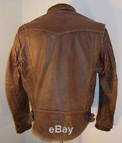 Vintage SCHOTT Perfecto Brown Leather Motorcycle Jacket Men's Sz. XL ...
