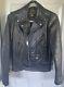 Vintage SEARS Black Leather Shop Men's Motorcycle Moto Jacket Coat 34 Reg XS