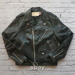 Vintage Schott 418 Leather Motorcycle Jacket Size 40 Made in USA Black