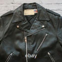 Vintage Schott 418 Leather Motorcycle Jacket Size 40 Made in USA Black