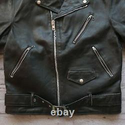 Vintage Schott 418 Leather Motorcycle Jacket Size 40 Made in USA Black