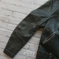 Vintage Schott 418 Leather Motorcycle Jacket Size 40 Made in USA Black