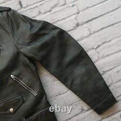 Vintage Schott 418 Leather Motorcycle Jacket Size 40 Made in USA Black