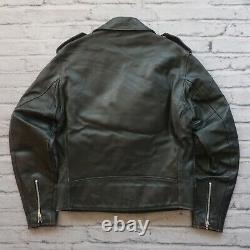 Vintage Schott 418 Leather Motorcycle Jacket Size 40 Made in USA Black