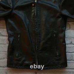 Vintage Schott 654 Cafe Racer Leather Motorcycle Jacket Size S Made in USA