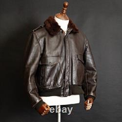 Vintage Schott 674SM Flight Jacket A-2 Brown Leather USA Made 1960s