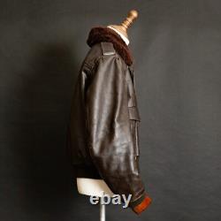 Vintage Schott 674SM Flight Jacket A-2 Brown Leather USA Made 1960s