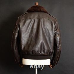 Vintage Schott 674SM Flight Jacket A-2 Brown Leather USA Made 1960s