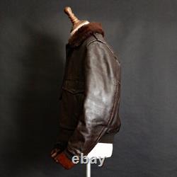 Vintage Schott 674SM Flight Jacket A-2 Brown Leather USA Made 1960s