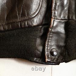 Vintage Schott 674SM Flight Jacket A-2 Brown Leather USA Made 1960s