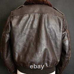 Vintage Schott 674SM Flight Jacket A-2 Brown Leather USA Made 1960s