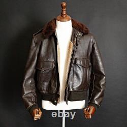 Vintage Schott 674SM Flight Jacket A-2 Brown Leather USA Made 1960s