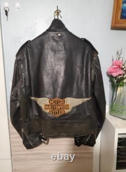 Vintage Schott Cycle Rider NYC Mens 44 Black Leather Biker Jacket 80s