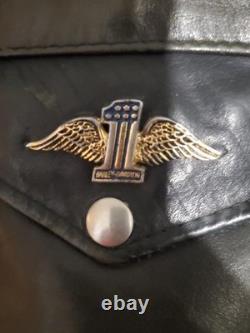 Vintage Schott Cycle Rider NYC Mens 44 Black Leather Biker Jacket 80s