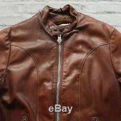 Vintage Schott Leather Cafe Racer Motorcycle Jacket Size 44 Made in USA