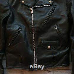Vintage Schott Leather Perfecto Motorcycle Jacket Size 38 Made in USA Biker