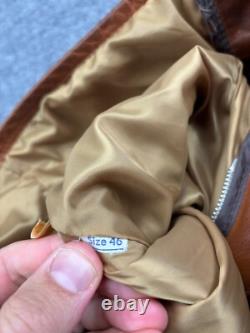 Vintage Schott NYC Cafe Racer Motorcycle Jacket Men's 46 Brown Leather USA Zip