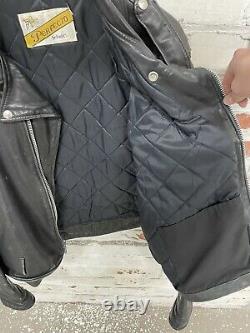 Vintage Schott NYC Perfecto Black Leather Biker Jacket Mens 48