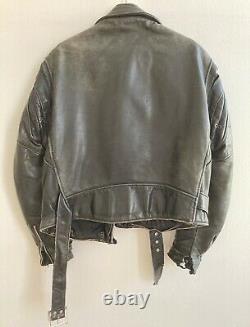 Vintage Schott NYC Perfecto Black Leather Motorcycle Jacket 46