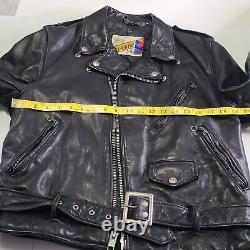 Vintage Schott NYC Perfecto Motorcycle Black Leather Jacket Size 42 Made In USA