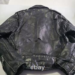 Vintage Schott NYC Perfecto Motorcycle Black Leather Jacket Size 42 Made In USA