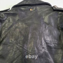 Vintage Schott NYC Perfecto Motorcycle Black Leather Jacket Size 42 Made In USA