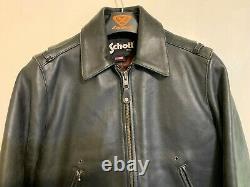 Vintage Schott Nyc Heavy Leather Perfecto Motorcycle Jacket Size M