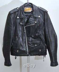 Vintage Schott Perfecto 115 Leather Motorcycle Jacket Size 42 Biker Jacket Laces