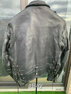 Vintage Schott Perfecto 125 Motorcycle Biker Leather Jacket Size 44